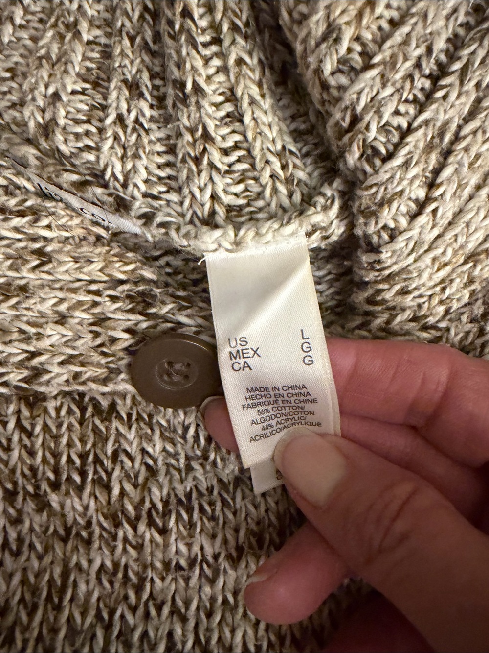 liz & co. Marled Knit Cowl Neck Sweater in Cream and tan - Picture 9 of 9